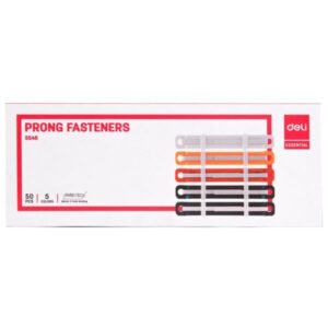 Deli 5548 Prong Plastic Fasteners - 5 Colors (Pack of 50) | By Stationery BD