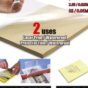25 Sheets A4 Transparent Clear Sticker Paper for Inkjet & LaserJet | By Stationery BD