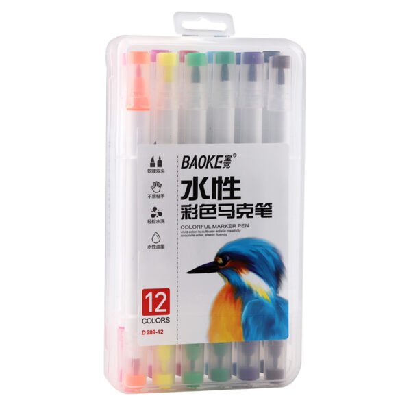 Baoke Dual Tip Colorful Marker Pen - Vibrant Art Markers | By Stationery BD