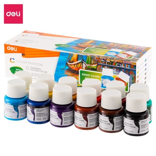 Deli-EC14-12-Poster-Color-Paint-Set-12-Shades