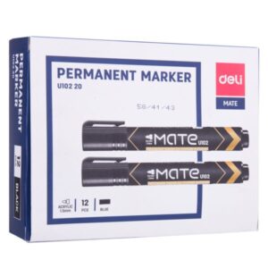 Deli EU10220 Permanent Marker Black 12 Pcs Pack | By Stationery BD