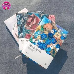 Dicai Multi-Glitter Brush Print Notebook A5 - Sparkling Aesthetic Journal | By Stationery BD