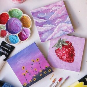 PaperTree Mini White Art Card, Acrylic and Water color mini Art carD (4.85 X 3 inch) -- 10 Pcs