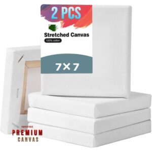 Premium White Canvas 7X7 Inch | White Canvas 7/7 Inch | Combo Pack of 2