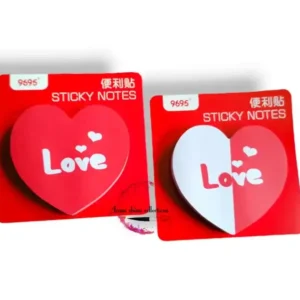 75 শীট লাল রঙের লাভ হার্ট শেপ কিউট স্টিকি নোটস যেকোনো 1 প্যাকেট