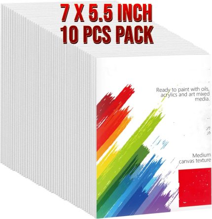 10 Pcs Canvas Paper For Acylic color water oil & gouache color 7 x 5.5 inch
