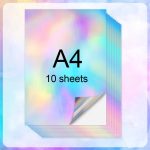 10 Sheets Holographic Paper A4 Vinyl Sticker Printable Label Self Adhesive Paper Sticker Waterproof Laser Color for Inkjet Print