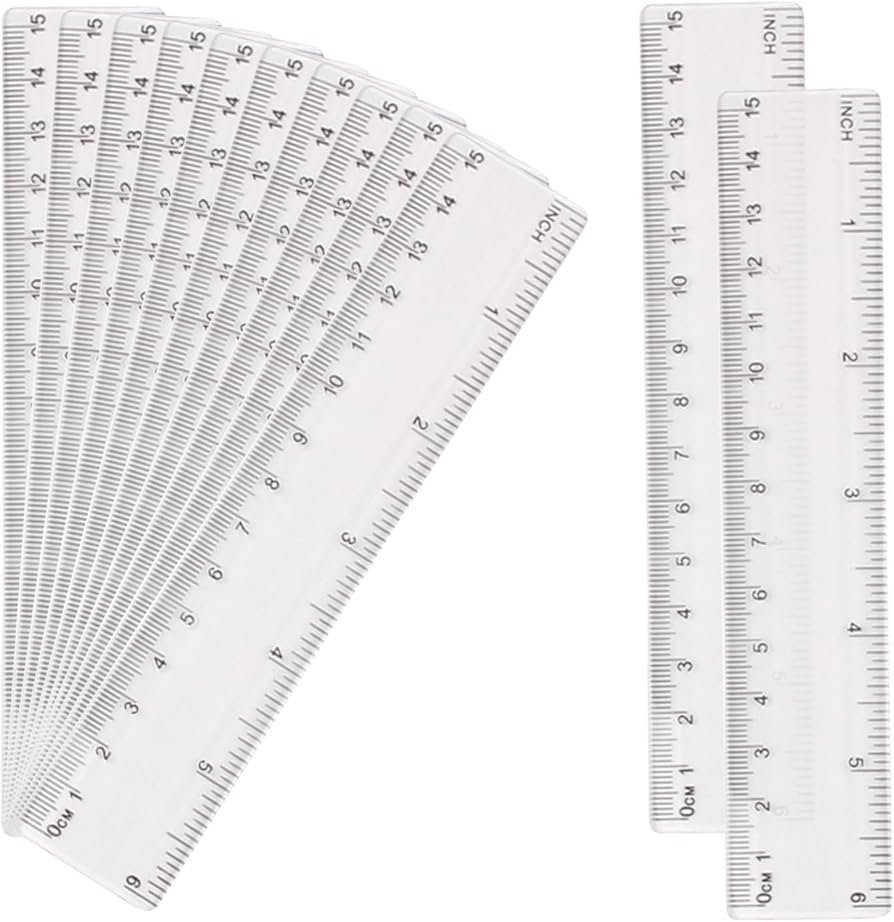 15cm Clear Transparent Straight Shatter Resistant Ruler, Measuring Tool for Students & Office Pack of 2 pcs 15cm Clear Transparent Straight Shatter Resistant Ruler, Measuring Tool for Students & Office Pack of 2 pcs