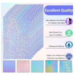 20 Sheets Holographic Stickers Paper Clear A4 Vinyl Sticker Paper Self-Adhesive Waterproof Transparent Film 11.7 x 8.3 Inches