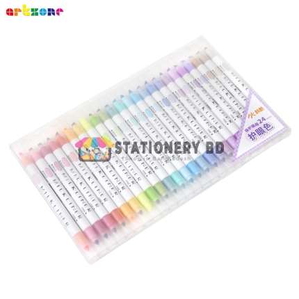 24 Pcs Color ful Milk-Liner Highlighters Double Sided Writing for Office and School