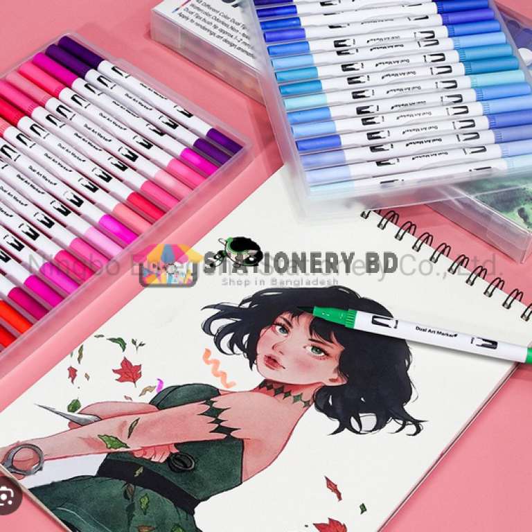 24 Pcs Dual Tip Brush Pens Art Markers Set