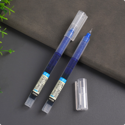 3 Pcs Quick-drying 0.5mm Roller Pen Writing Large Capacity ink Straight Liquid Rollerball Gel Pen for School Office Stationery - Blue-3 pcs