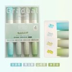 4pcs/set Kawaii Marker Pens Cute Highlighter DIY Spot Liner Drawing Painting Markers School Office Supplies - Green