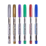 6 Color Combo Baoke Metallic Color Water-based Paint Marker Pen , metalic carftwork pen - Multicolor