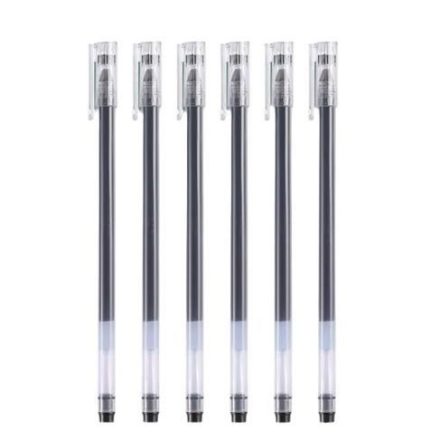 6Pcs Extra Large Capacity Black Pen, Gel Pen, Quick-Drying Pen, Carbon Pen, Small Giant Can Write 0.5 Straight Liquid Pen