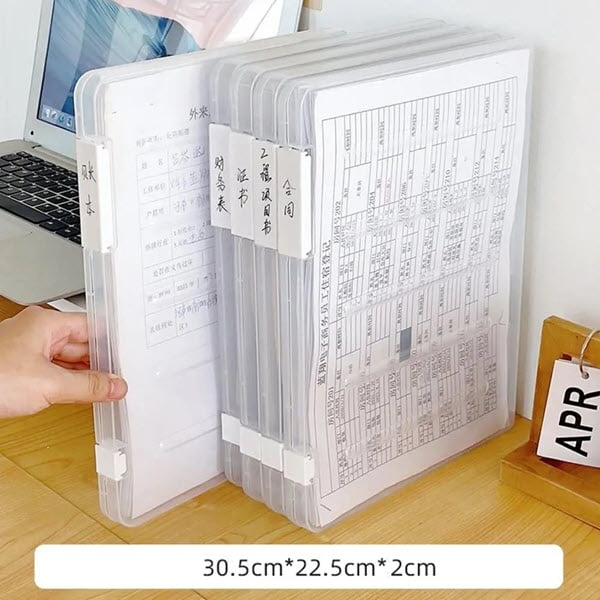 A4 Document Storage Box Transparent Portable Test Paper Organizer Case Waterproof and Dustproof Office Classification Boxes - GadStyle BD