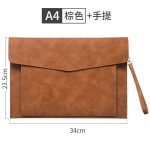 A4 Leather Document Bag Large Capacity Business Briefcase Waterproof Office Organizer - GadStyle BD