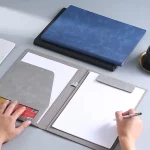 A4 Leather Padfolio Portfolio Folder Magnetic Clipboard Business Executive Folders Documents Holder Organizer Office - GadStyle BD