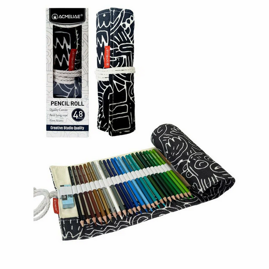 Acmeliae Pencil Roll case for 48 pencils without pencil (only Roll)
