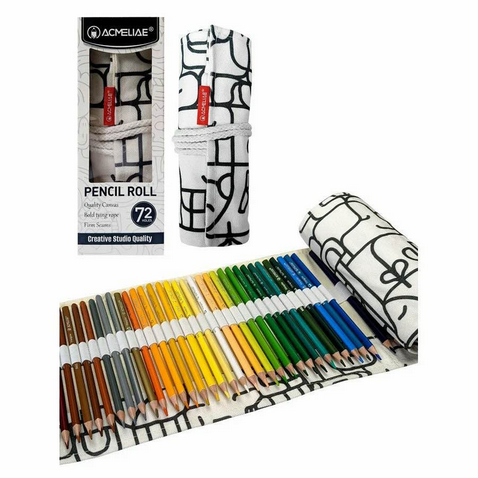 Acmeliae Pencil Roll case for 72 pencils without pencil (only Roll)