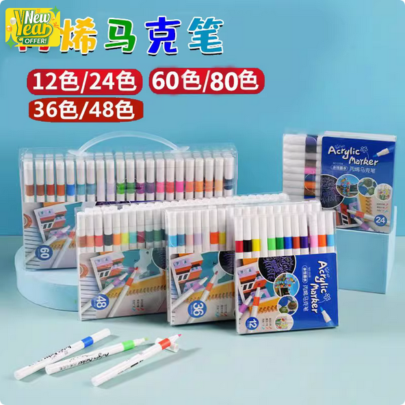 Acrylic Paint Marker Pens, Acrylic Brush Pens For Rock Painting, Stone, Ceramic, Glass, Wood, Canvas