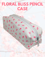 Aesthetic Floral Bliss Pencil Case Ins High-value Cute Girl Student Makeup Bag Large Capacity Stationery Storage Bag
