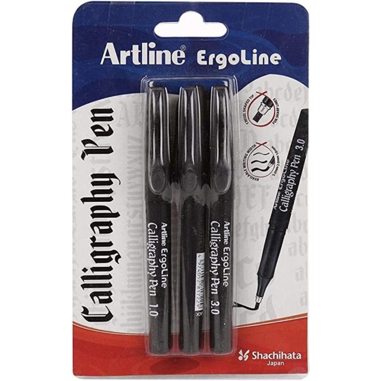 Artline Ergoline Calligraphy Pen With 3 Nib Sizes Black Color Set of 3 Pens