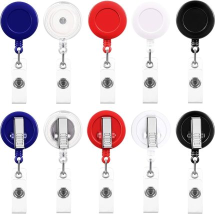 Badge Reels Retractable with Swivel Alligator Clip - Retractable Badge Clips for Work - Retractable Badge Holders with Clip