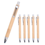 Bamboo Wood Ballpoint Pen 1.0mm Bullet Tip Blue Black Ink Signature Ball Pen