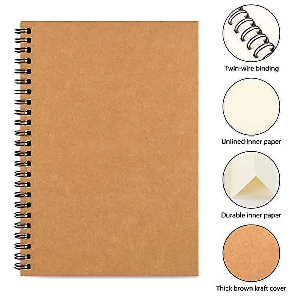 Brown cover Spiral Sketch Book note book suitable for sketch oil pastel and drawing Brown cover Spiral Sketch Book note book suitable for sketch oil pastel and drawing