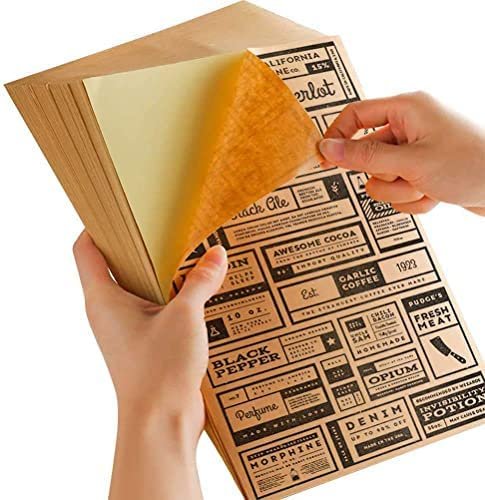 Brown Sticker Paper For Inkjet or Laser Printer make Product Labels, Barcode etc A4 Size, 25 Sticker Sheets