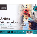 BRUSTRO Artist Watercolour Pad 25% Cotton 300 GSM A4 Wiro - 15 Sheets