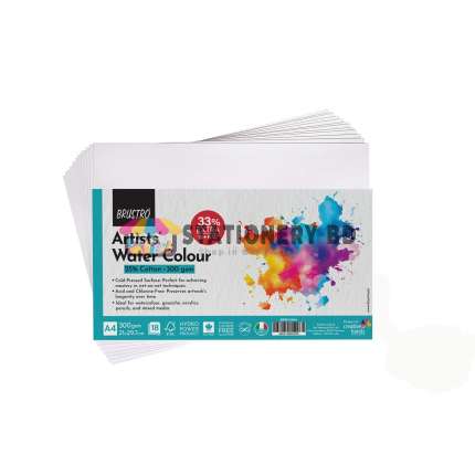 Brustro Artists Watercolour Paper 25% Cold Pressed 300 GSM 12 Sheets A4