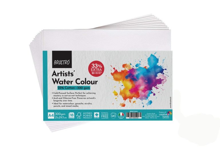 Brustro Artists Watercolour Paper 25% Cold Pressed 300 GSM 12 Sheets A4