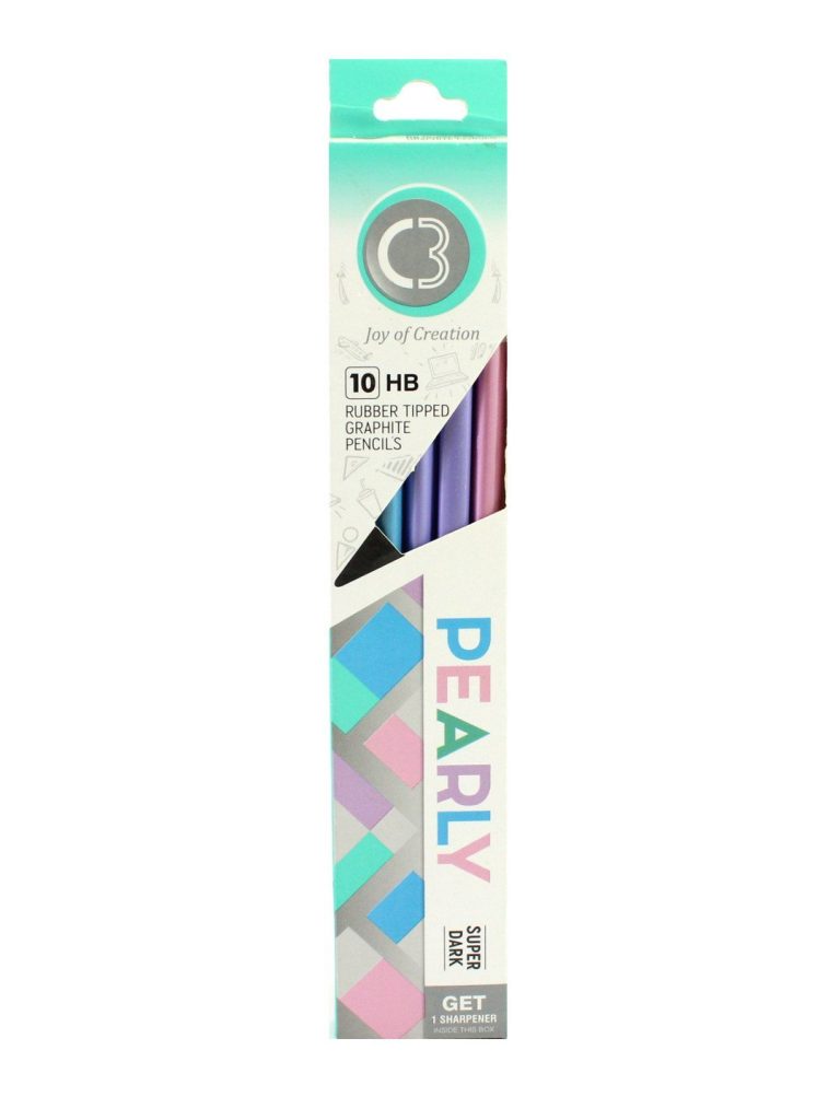 C3 Pearly Rubber Tipped Graphite Pencils HB