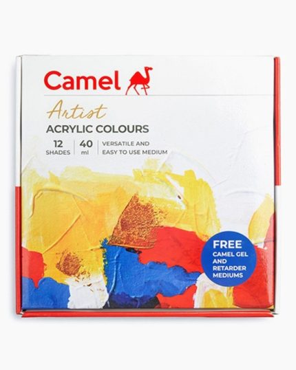 Camel Artist Acrylic Colours - 12 Shades 40ml with Gel Medium and Retarder