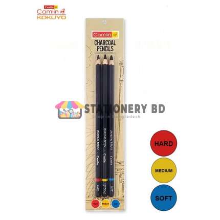 Camel Black Medium Soft Hard Charcoal Pencils