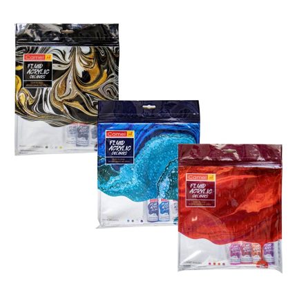 Camel Fluid Acrylic Colors 3 Camel Fluid Acrylic Kit Paint - Sunset, Aqua & Monochrome Series