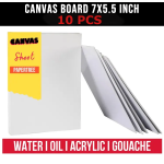 Canvas Board For Acylic color water oil & gouache color 7 x 5.5 inch pack of 10 pcs
