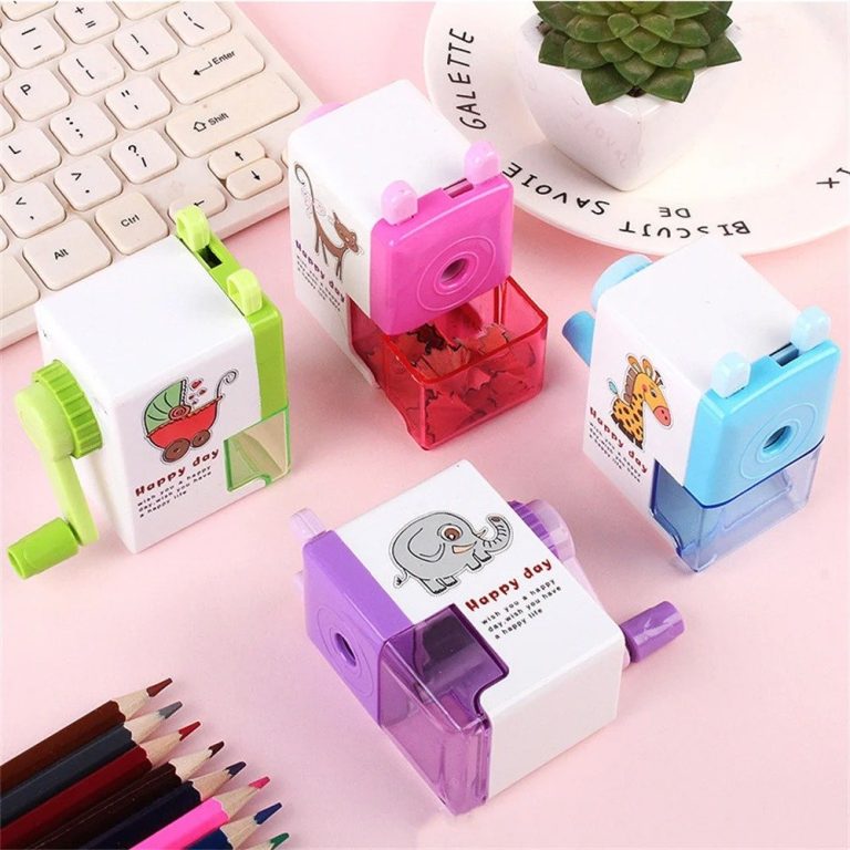 Cartoon Pencil Sharpener, Creative Charcoal Pencil Sharpener, Labor-Saving Single-Hole Hand-Cranked