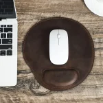 CONTACTS FAMILY Nubuck Leather Anti-slip Mouse Pad With Wrist Rest - GadStyle BD