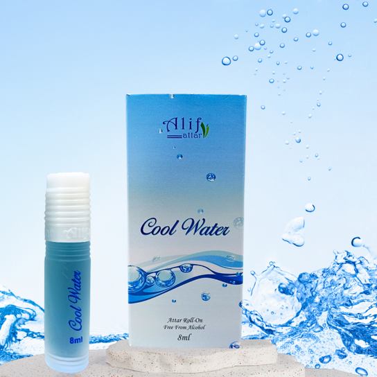 Cool Water Long Lasting Roll On Non Alcoholic Perfume - 8ml