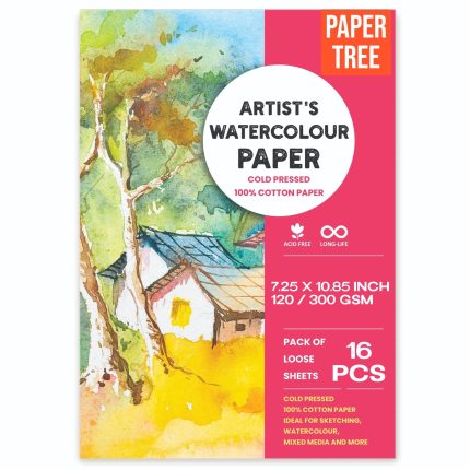 Cotton Water & Acrylic Color Art card | 120gsm or 300 gsm 7.25 x 10.85 inch | Pack of 16 Pcs