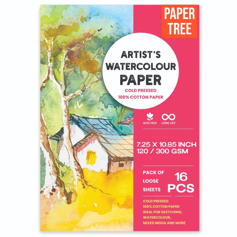 Cotton Water & Acrylic Color Art card | 120gsm or 300 gsm 7.25 x 10.85 inch | Pack of 16 Pcs