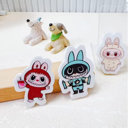 Cute Labubu Pencil Eraser Stationery Cute Fun Cartoon Rubber Pencil Eraser Wipe Clean Without Leaving A Mark for Students (Pack of 5 pcs)