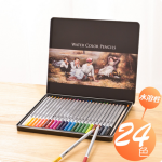 Deli 6521 Premium Water Color Pencil With Iron Box 24 Color