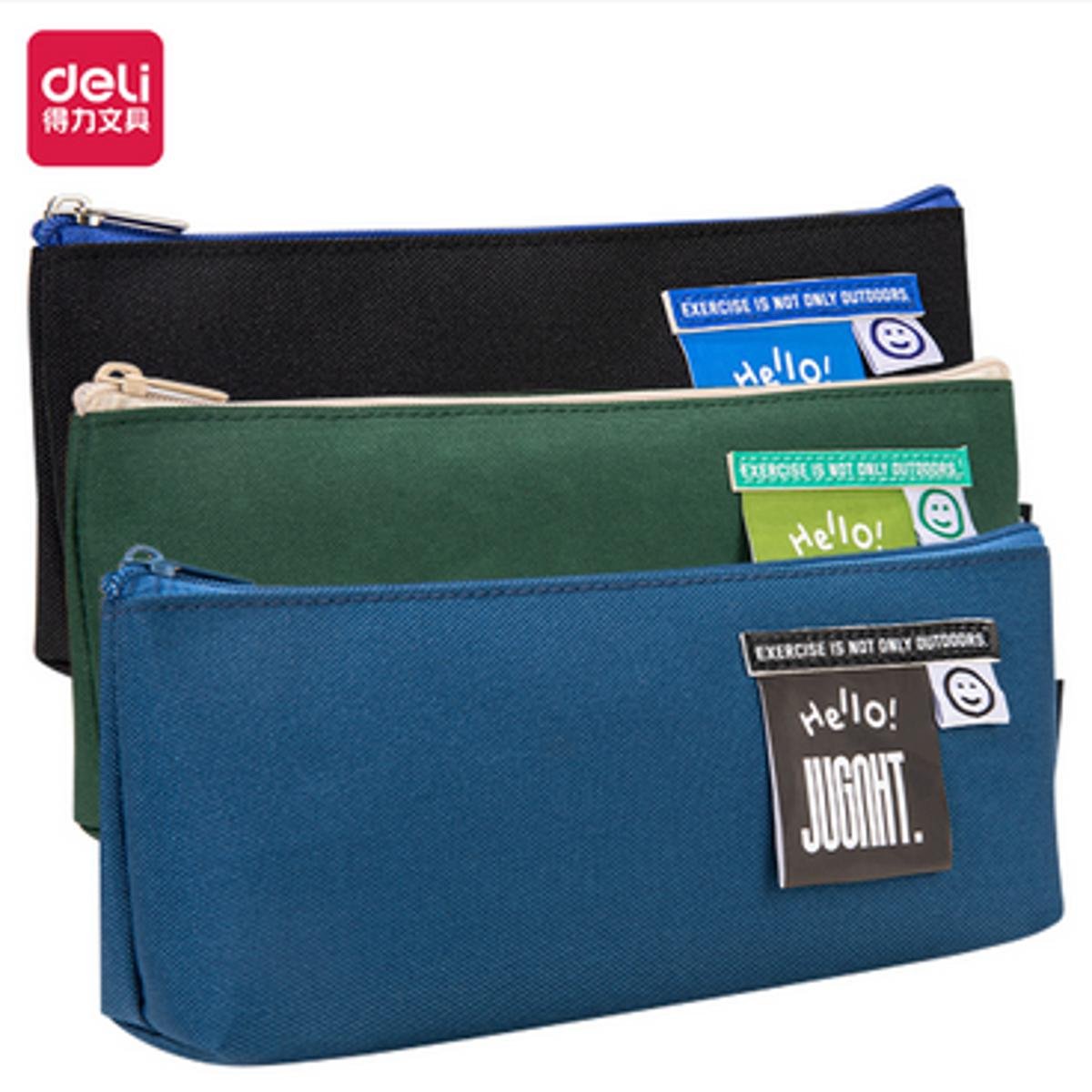Deli 67068 Evergreen series triangular bag multi-purpose pencil case - Deep Blue Deli 67068 Evergreen series triangular bag multi-purpose pencil case - Deep Blue