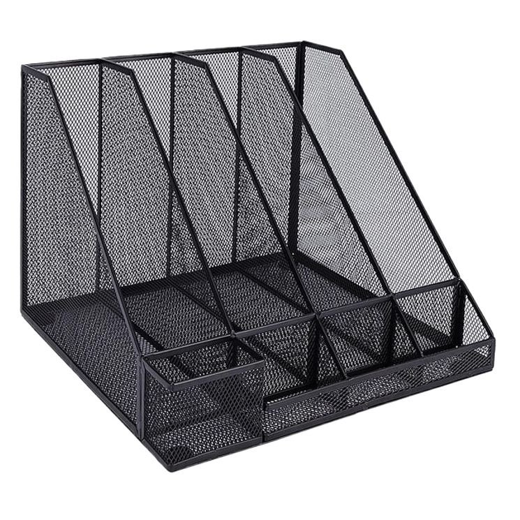 Deli 78988 Mesh Magazine Container 4 Compartments Black - Gorgeous decorations for your desktop in office or home