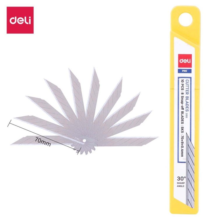Deli E2015 Nt Cutter blade Carbon tool steel 10 pcs