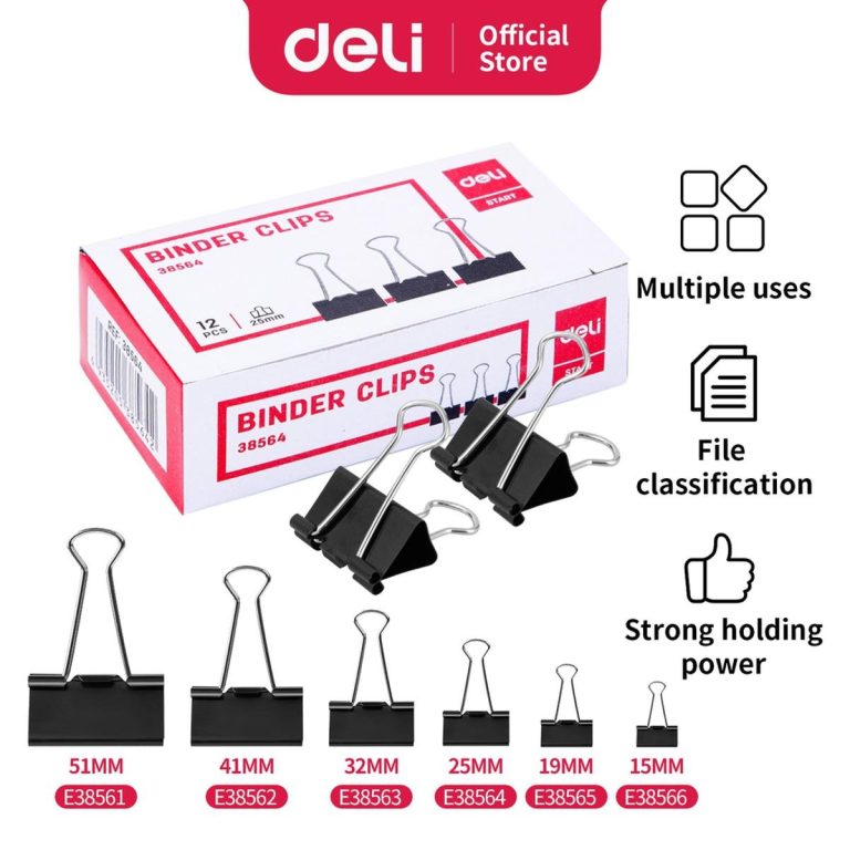 Deli E38564 Effortless Binder Clip 19mm